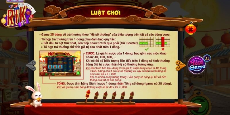 Hướng dẫn cách tính thưởng theo số lượng biểu tượng hợp lệ